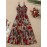 Women's Elegant Floral evening Dress - Formal Party, Wedding, Gala - Sleeveless A-Line Gown with Spaghetti Strap - Red Roses on Beige - Machine Washable Formal Attire, Wedding Guest Attire, Decorative Floral Print