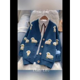 Women'S Elegant V-Neck Cardigan - Soft Sweater Coat with Button Front, Long Sleeve Fall/Winter Outerwear, Chic Layering Piece for Casual & Formal Outfits, Cardigan Sweater, Winter Clothing, Geometric Pattern, Stylish Coat, Office Wear