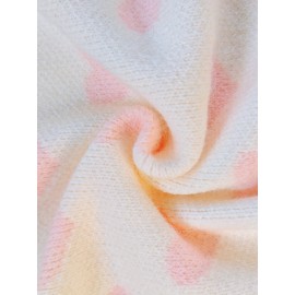 Women's Sweater - Soft Pink Heart pattern Sweater, Chic Crewneck Pullover for Everyday & Formal Outfits, All-Season Elegant Women's Sweater, Versatile Fashion, Sweet Aesthetic Top, Comfortable Fit, Durable Fabric