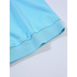 Plus Size Women's Loose Fit Long Sleeve Sweatshirt - Geometric Pattern Round Neck Casual Pullover, All-Season Soft Breathable Fabric, Machine Washable for Everyday Comfort, Comfortable Clothing, Playful Design, Easy Care Material