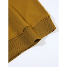 Plus Size Women's Loose Fit Long Sleeve Sweatshirt - Geometric Pattern Round Neck Casual Pullover, All-Season Soft Breathable Fabric, Machine Washable for Everyday Comfort, Comfortable Clothing, Playful Design, Easy Care Material