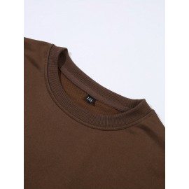 Plus Size Women's Loose Fit Long Sleeve Sweatshirt - Geometric Pattern Round Neck Casual Pullover, All-Season Soft Breathable Fabric, Machine Washable for Everyday Comfort, Comfortable Clothing, Playful Design, Easy Care Material