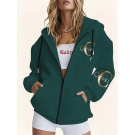 Plus size ladies' comfortable and casual hoodie, 