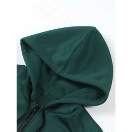 Women's Plus Size New York Graphic Hoodie - Casual Gray Zip-Up Sweatshirt with Kangaroo Pocket, Long Sleeves, and Ribbed Cuffs, Cute Hoodies