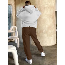 [Playful Design|Cherry Themed] Playful Design|Cherry Themed Hoodie and Pants Set - Casual Long Sleeve Pullover with Pockets, Fall/Winter Collection, Women's Fashion