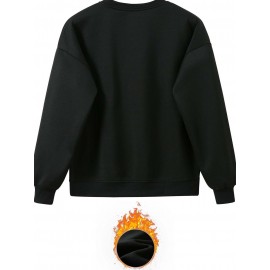 Women'S Stylish Casual Cherry Print Sweatshirt Set, Autumn And Winter Fleece Sweatshirt Outfit for Ladies.